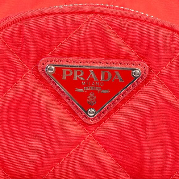 Authentic Ladies Red Prada Quilted Tesstuto Impuntu Mini Backpack - Picture 7 of 15